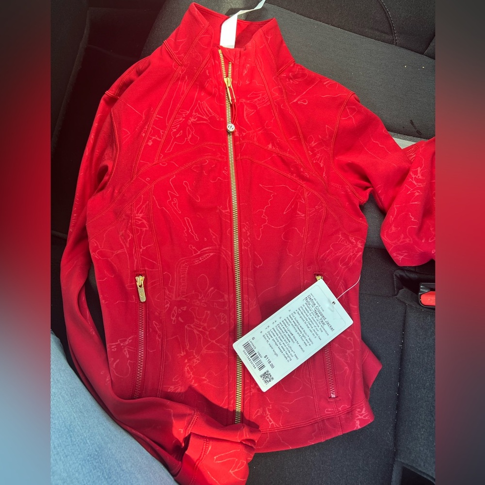 lululemon athletica Red Jacket with Gold Zipper year of the snake